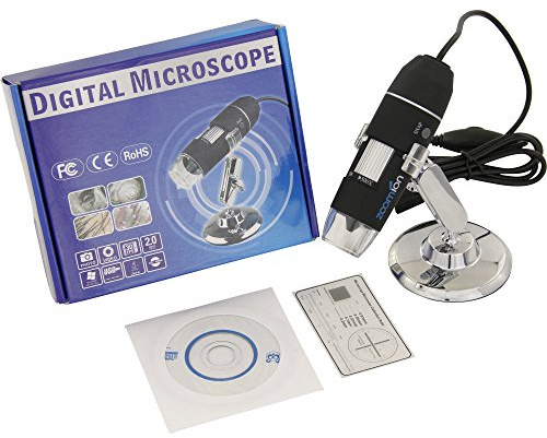 Zoomion USB Microscope Micron 50x-500x pour Enfants à partir de 10 Ans et Adultes - Microscope numérique à Main avec éclairage LED