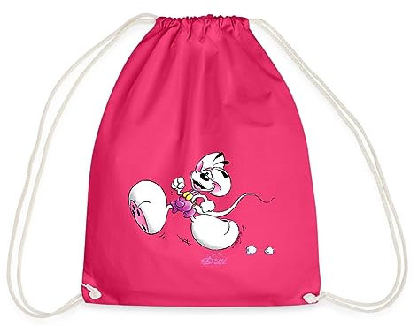 Spreadshirt Diddl Rennt Diddlmaus Geht Laufen Turnbeutel, One size, Fuchsia