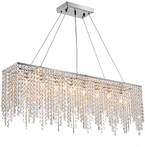 Aiwen Lampadario di Cristallo Rettangolare Moderna Lampadari A Sospensione Rettangolare Soggiorno Camera da Letto