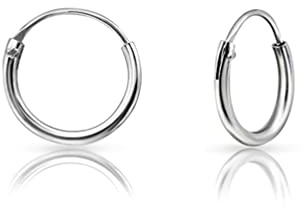 Mini Creolen Silber 925 - Creolen Damen 925 Klein - Ohrringe Silber 925 - Piercing Ring Ohr - Creole Klein - 10mm
