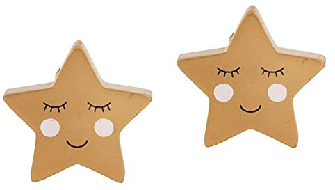 itsisa Möbelknopf Stern (2er Set) - Schubladenknopf Babyzimmer Kinderzimmer, Möbelknauf, Möbelgriff, Süße Träume