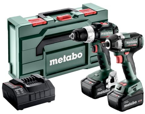 metabo Combo Set 2.9.3 18 V - Akku-Bohrschrauber BS 18 LT BL & Schlagschrauber SSW 18 LT 300 BL - Inkl. 2 LiPOWER Akkupacks 5.2 Ah, Ladegerät und metaBOX 145 L - Brushless Power für Profis