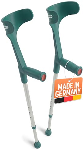 Dr. Paul Koch Krücken Paar Grün | Gehhilfe Aus Aluminium Mit Kunststoffgriffen - Belastung Bis zu 120kg
