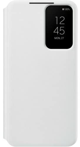 Samsung EF-ZS901CWEGEW Clear View Smartphone Cover für Galaxy S22 Ultra, Flip Cover, Handy Hülle, Extra Dünn, Stoßfest, Schutz Case, Weiß