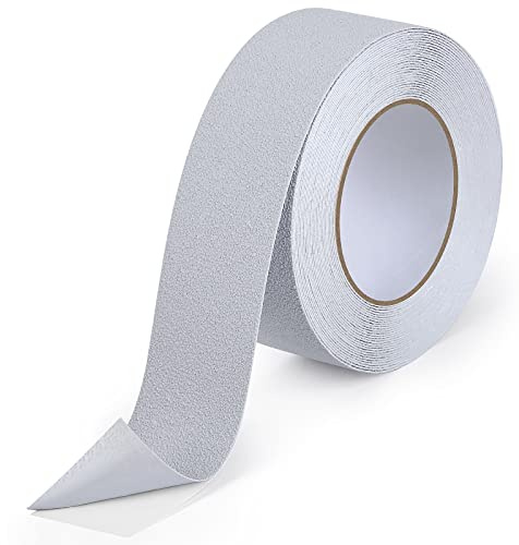 OQingluan Antirutsch Klebeband Treppe, 5cm*10m Antirutschband Selbstklebend | Wasserdicht, Verhindert Ausrutschen und Stürze für Ältere Menschen, Kinder und Haustiere, Grau