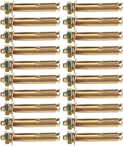 Sechskantschraube Hülse,Ankerbolzen, Sechskantschraubenhülse, Betonanker, externer Expansionsbolzen, M16 x 200/1 Stück (Farbe: M18 x 200/1 Stück) (Farbe: M20 x 200/1 Stück) ( Color : M6*60/20 Pieces )