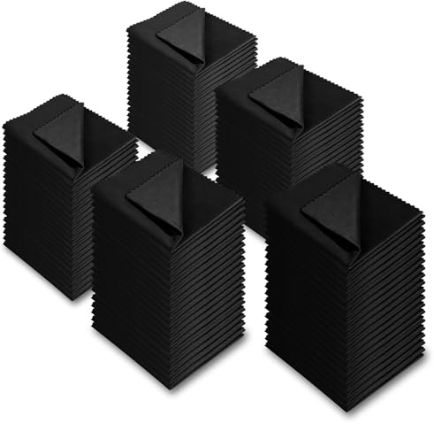 AAwipes Brillenputztuch, Brillentücher, Großpackung, 14 x 14 cm, Schwarz, 100 Stück | Für Brillen, Objektive, Handys, Bildschirme, Kamera, Besteck, empfindliche Oberflächen, Großpackung ohne Logo