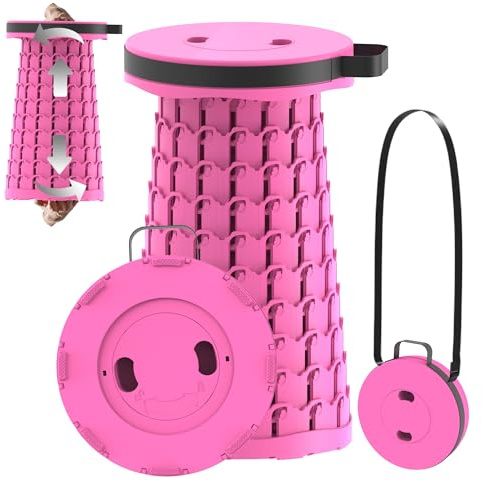 2026 Sgabello Pieghevole Portatile Pieghevole,Pieghevole,Telescopico Retrattile,Sgabello Regolabile per Adulti,per Pesca,BBQ,Giardinaggio,Viaggi, Barbecue,Carico massimo 280 kg con Moschettone