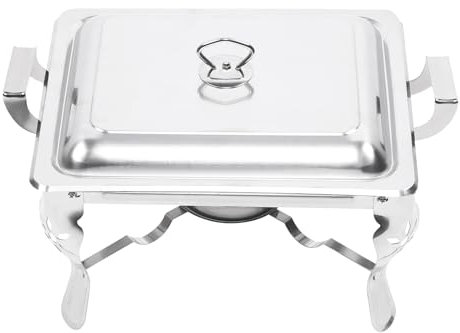 Taozhiyy 6l Edelstahl Warmhaltebehälter, Speisenwärmer, Wärmebehälter, Mahlzeit Chafing Dish mit Seitlichen Griffen & Cover Für Catering, Buffet und Party