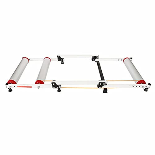 KXAOXGRC Indoor Exercise Bike Trainer Stand, Indoor Foldable Aluminum Alloy Silent Turbo Trainer, Mountain Road Bike Cycling Roller Trainer Stand(Silver)