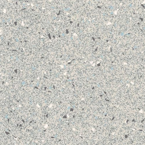 Light Grey White Speckled Effect Anti Slip Contract Commercial Vinyl Flooring for Usage in Restaurants Kitchens, Gyms, & Garages with 2.0mm Thickness -13m(42'7) X 2m(6'6)-26m²