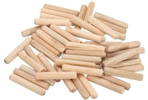 sourcing map 100 Stück 3/8 Zoll x 2-3/16 Zoll Holzdübelstifte, Holzdübel, Stangen, Möbel, Holzbearbeitung, gerillter Stift, Holzdübel geriffelt für Handwerk, DIY-Projekte