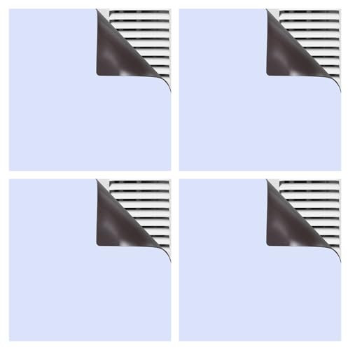 QUARKZMAN 4 Stück Quadratische Magnetische Lüftungsabdeckungen, 12x12 Gemahlenluftabdeckungen Register Schalldichte Abdeckung für Heim-, Gemahlen-, Wand- und Deckenlüftungen (Weiß)