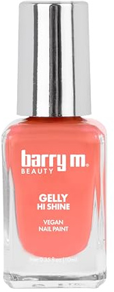 Barry M Gelly Hi Shine Nail Paint Shade Orange Peach Spritz |Coral Nail Polish | Glossy Finish