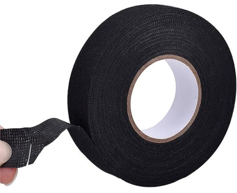 WQEDVN Adhesive Fabric Cloth Tape, Black Insulation Tape, Wiring Loom Tape, for Cars Auto Vehicle Motorcycle Cable Fixed(19mm*25m)