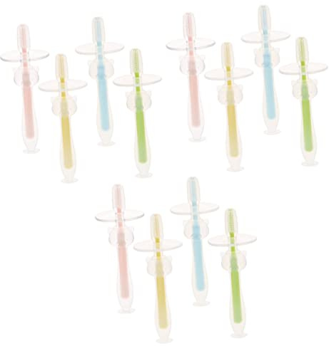 VALICLUD 3 Sätze Zahnbürste Kleinkind Zahnbürste Ausbildung Erste Multipack Silikon Babys Erste Kieselgel 4 Stück * 3