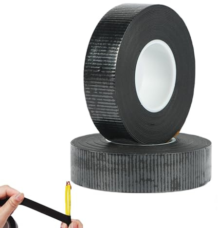 2 Stück Isolierband,5m X 23mm X 0.8mm,Selbstverschweißendes Klebeband,Selbstverschweißendes Isolierband,Schwarz,Für Kabelisolierung Reparaturen