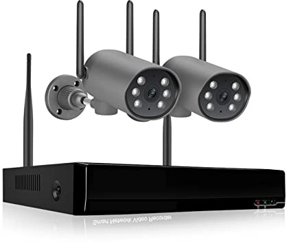 ERETYRET Di Telecamere Wireless HD 3MP Telecamera IP WiFi Esterna Registrazione Audio Bidirezionale Rilevamento Umano Sicurezza Domestica CCTV Video P2P Facile Da Installare(None,8CH NVR 2 Camera B)