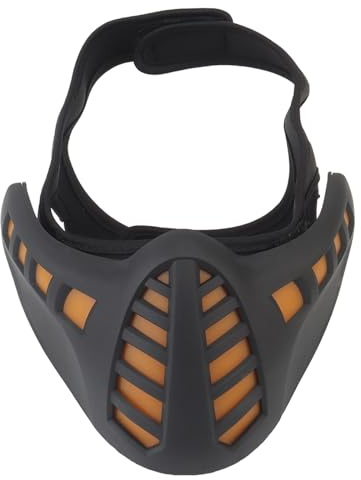 Masque Demi-Visage Lumineux LED Airsoft, Masques Tactiques Cyberpunk pour Hommes/Femmes, Idéal pour Le Cosplay Adulte ou Les Jeux Tactiques en Extérieur