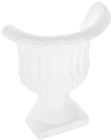 Wandvase aus Gips, Vintage Halbflasche, Weiß, Wandmontiert | Kopf Vase, Blumenvase Wandmontage, Blumenwanddekoration für Zuhause und Wohnzimmer
