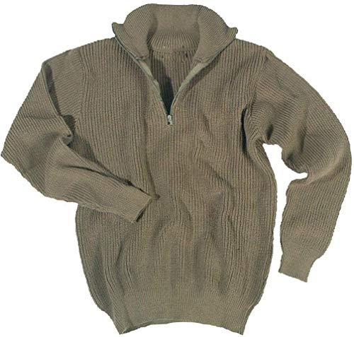 Mil-Tec Unisex Troyer Pullover Sweater, Olive, 56
