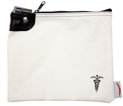 Cardinal bag supplies Medication Organizer Key Lock Bag, Travel Pill Organizer Medication Lock Bag with 2 Keys, Heavy Duty Lock System Medicine Lock, Pill Pouch, 8 x 10 inch (White)