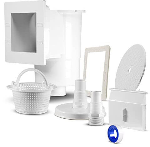 Paradies Pool GmbH Einbauskimmer Skimmerset komplett mit Dichtung Skimmerklappe Skimmerdeckel Schlauchanschluss 32/38 und Blende Menge: 1 Stück