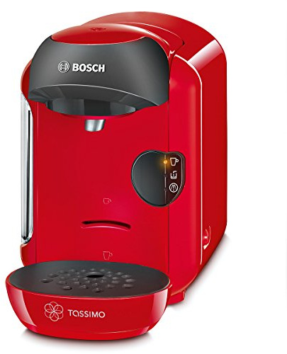 Bosch TASSIMO Vivy TAS1253 – Cafetera multibebidas automática de cápsulas, diseño compacto, color rojo