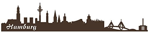 Samunshi® Wandtattoo Hamburg Skyline verschiedenen Größen und Farben lieferbar Wand aufkleber 100 x 20cm braun