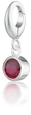 Lily Charmed - 925 Sterling Silver Ruby July Birthstone Charm