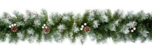 Premier 270cm (9ft) Christmas Garland Decoration Snow Tips White Berries & Cones
