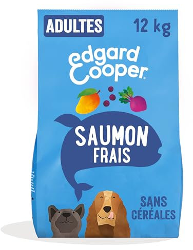 Edgard & Cooper, Trockenfutter für Hunde ohne Cereale, hypoallergen, Hundefutter für erwachsene Hunde, Naturlachs, frisch 12 kg, ausgewogene Vollnahrung, gesund