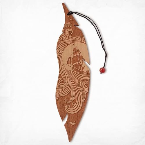 Lesezeichen aus Holz, Segelschiff, MinaturArt