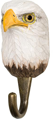 WILDLIFEGARDEN Wildlife Garden - Haken Weißkopf-Seeadler (WG4542) - Handgeschnitzte Tierhaken aus Holz und Metall - Sammlung Amerikanischer Tiere