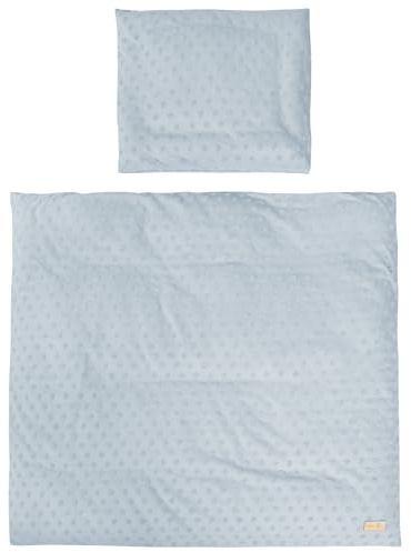 roba Biancheria da Lettino per Bambini Lil Planet, 2 Pezzi, Copripiumino 80 x 80 cm + Federa 40 x 35 cm, Cotone Certificato GOTS e Oeko-Tex 100, Azzurro
