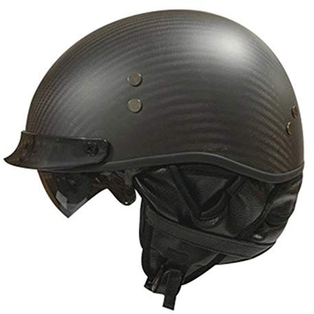 ZLYJ Kohlefaserhelm Motorrad Helm, Halbschale Vintage Harley Helm mit Visier, Halbschalenhelm Jethelm Für Damen Und Herren, für Cruiser Chopper Biker Lucky Skull, ECE Zertifizierung