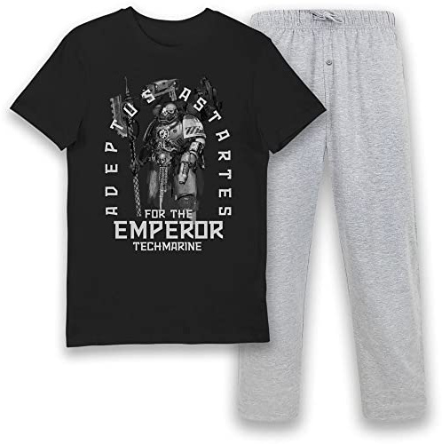 Warhammer 40,000 Techmarine - Set da uomo con maglietta e fondo lounge, Nero , XXL