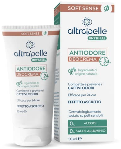 Altrapelle - Deodorante Crema Antiodore - 50 ml - previene il Cattivo Odore - adatto per Tutto il Corpo e per tutti i tipi di Pelle - Efficace per 24 ore - Made in Italy