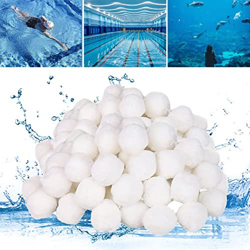ConBlom Pool Filter Balls, 1400g Filter Balls for Sand Filter, Reusable Fiber Ball for Pond/Swimming Pool/Fish Tank Sand Filters (Equals 100lbs Pool Filter Sand)