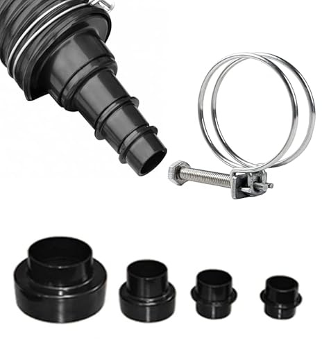Kit de 4 Manchons adaptateur reducteurs100mm-68/46/40/35 + 1 Colliers de serrage. Pour tuyau souple PU antistatique Diam 100mm, extracteur de poussière, aspirateur de copeaux de bois