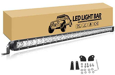 RIGIDON 95cm 37 Zoll 180W Einzelne reihe led arbeitsscheinwerfer bar, led Strahler offroad beleuchtung, 12V 24V arbeitslichtleiste zusatzscheinwerfer für 4x4 Auto SUV ATV Traktor LKW Fahrzeuge