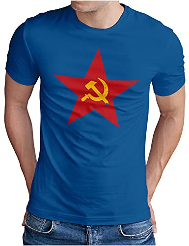 OM3® Retro Soviet-Star T-Shirt - Herren - UDSSR Hammer und Sichel - S - 4XL
