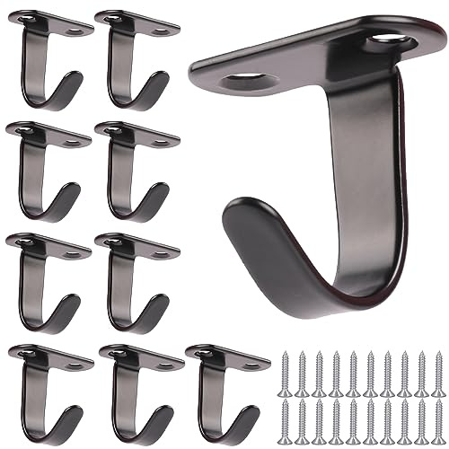 KALIONE 10 piezas de ganchos de techo, ganchos de acero inoxidable, ganchos para atornillar, toallero con 20 tornillos, gancho de pared para atornillar para baño, cocina, bufanda, toalla, llaves