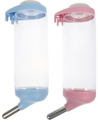 INOOMP 2pièces Distributeur Eau Automatique pour Animaux Bouteille Suspendue pour Chiens Et Chats Design Fixe pour Cage Offre Une Expérience De Boisson Propre Et Confortable pour Petits