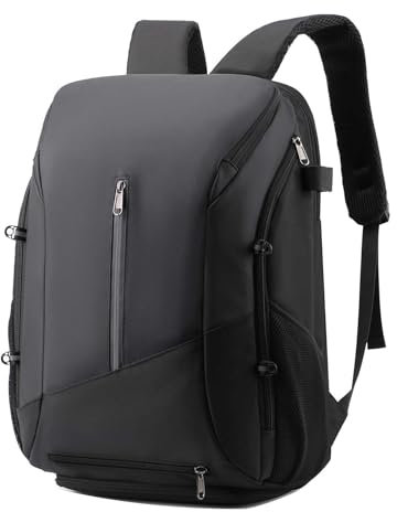Vmokki Tennis Rucksack für 2 Schläger Sportrucksack mit Schuhfach Wasserdicht Fußball, Basketball, Baseball, Badminton Rucksäcke Damen Herren Groß (Schwarz)