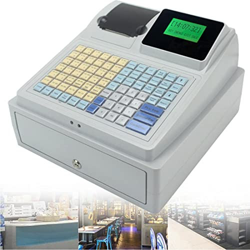 GJBMXSM Elektronische Registrierkasse Kleinunternehmer, 81 Tasten Elektronische Kassensystem, 8 Digitale LED Registrierkasse Für Einzelhandel Supermärkte Und Restaurants, Englische Version