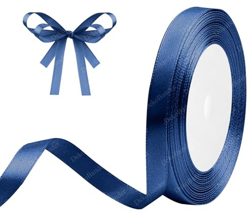 DekoBander Dunkelblau Satinband 10mm x 23m Geschenkband