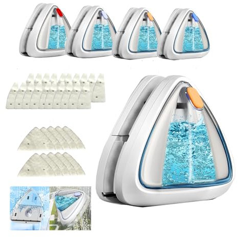 Hooha Magnetischer Fensterreiniger für 8-15mm Fenster Water-Filled Fensterputzer Doppelseiten Magnetisch Fensterputzer Professionell Fensterwischer Enthält insgesamt 30 Schwämme