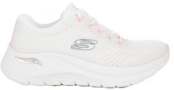 Skechers Dam Arch Fit 2.0 Big LeagueSneaker, Vitt nät rosa blå trim, 39 EU