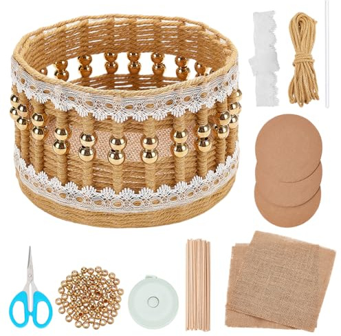 FREEBLOSS Makramee Korb Set Zum Flechten von Körben Für Anfänger Aufbewahrungskorb DIY Aufbewahrungsbehälter Zubehör Zum Korbmachen DIY Korb Organizer Für Das Schlafzimmer